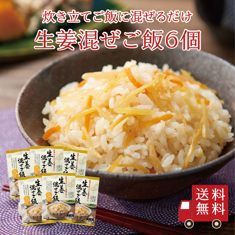 【送料無料】生姜混ぜご飯2合用 6個セット　　まとめ買い
